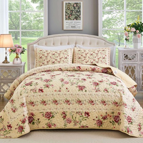 Beige quilt set - beige, queen