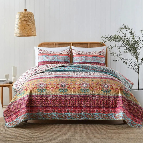 Boho style queen quilt set - queen,